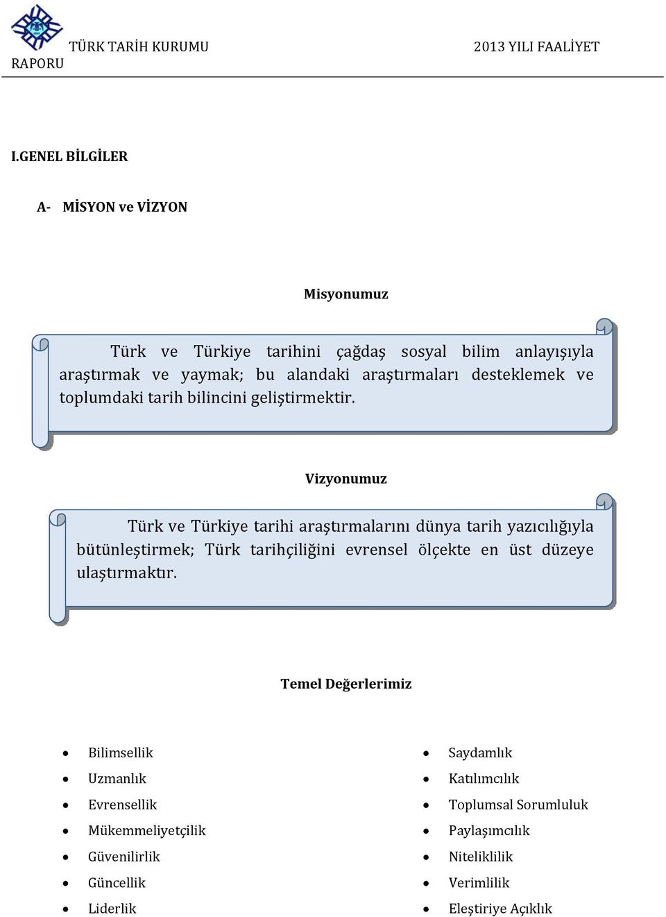 desteklemek ve toplumdaki tarih bilincini geliştirmektir.