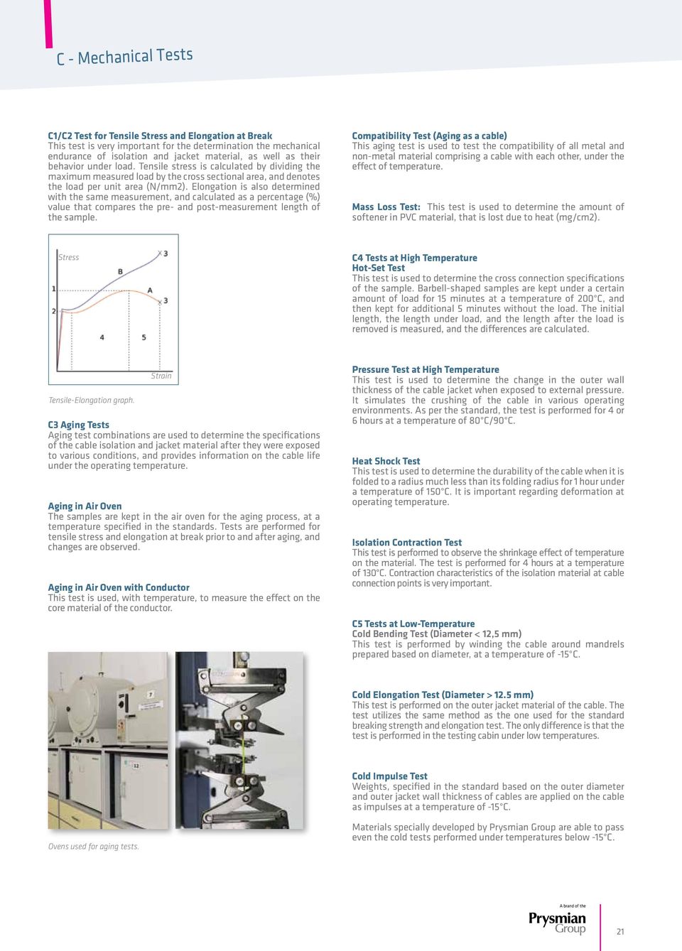 Elongation is also determined with the same measurement, and calculated as a percentage (%) value that compares the pre- and post-measurement length of the sample.