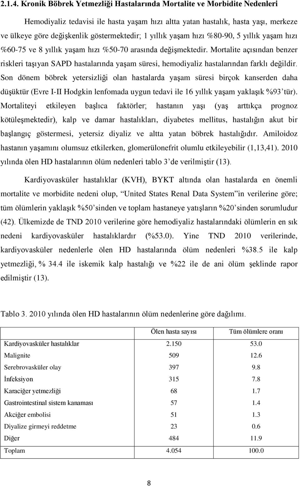 yıllık yaşam hızı %80-90, 5 yıllık yaşam hızı %60-75 ve 8 yıllık yaşam hızı %50-70 arasında değişmektedir.