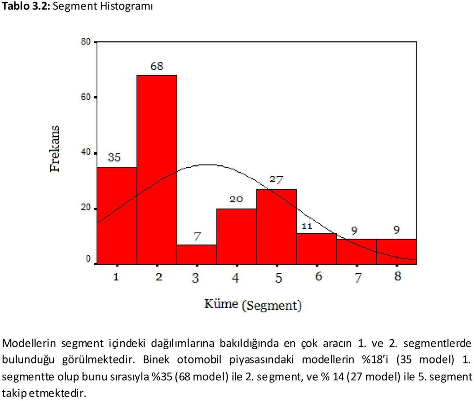 çok aracın 1. ve 2. segmentlerde ulunduğu görülmektedir.