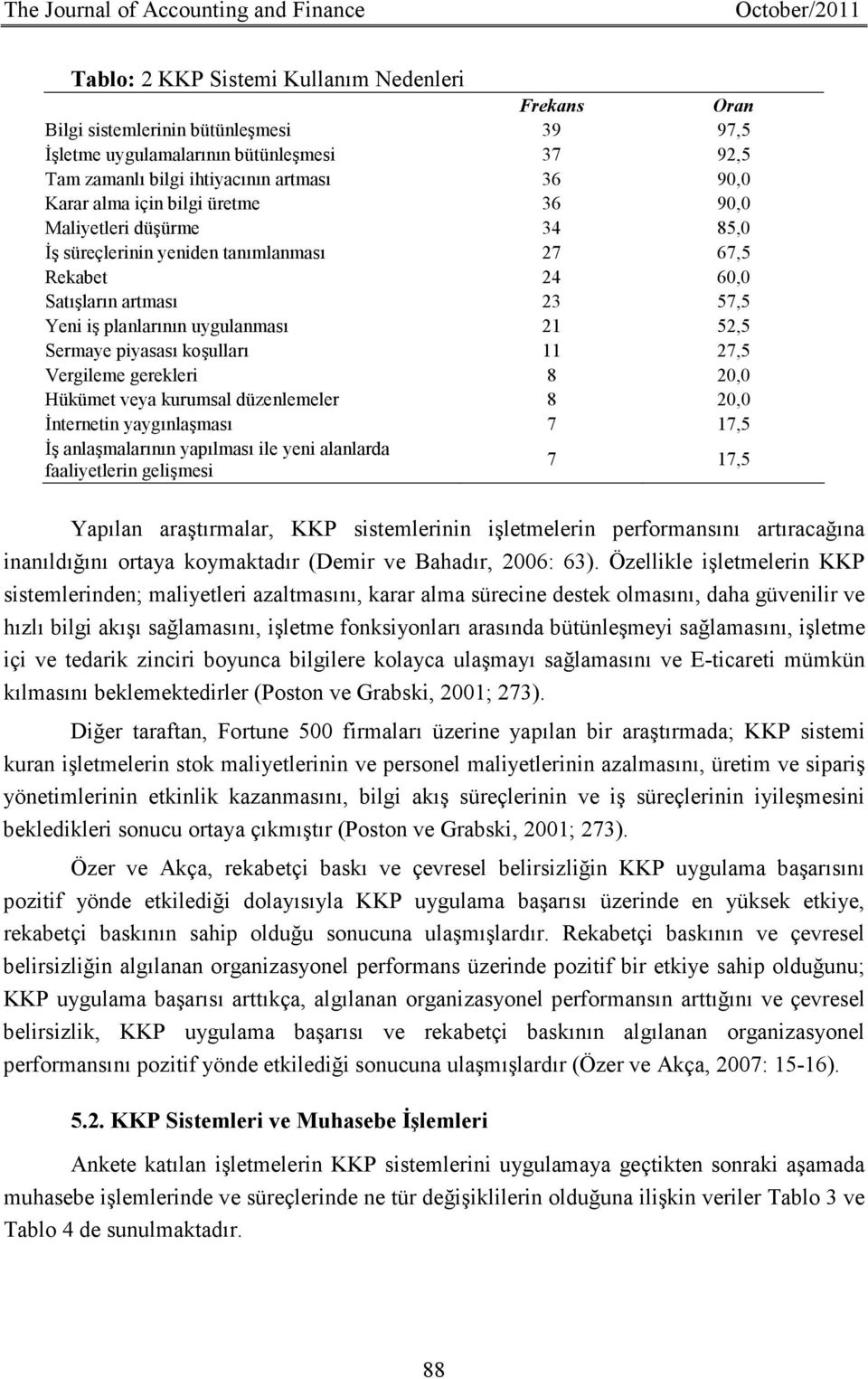 iş planlarının uygulanması 21 52,5 Sermaye piyasası koşulları 11 27,5 Vergileme gerekleri 8 20,0 Hükümet veya kurumsal düzenlemeler 8 20,0 Đnternetin yaygınlaşması 7 17,5 Đş anlaşmalarının yapılması