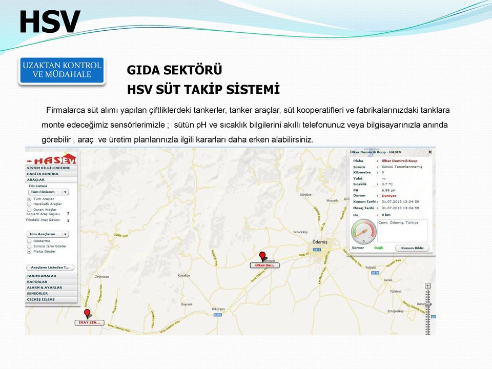 monte edeceğimiz sensörlerimizle ; sütün ph ve sıcaklık bilgilerini akıllı telefonunuz veya