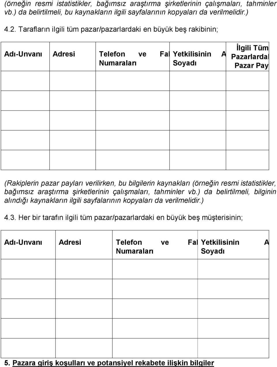 verilirken, bu bilgilerin kaynakları (örneğin resmi istatistikler, bağımsız araştırma şirketlerinin çalışmaları, tahminler vb.