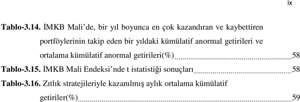 eden bir yıldaki kümülatif anormal getirileri ve ortalama kümülatif anormal