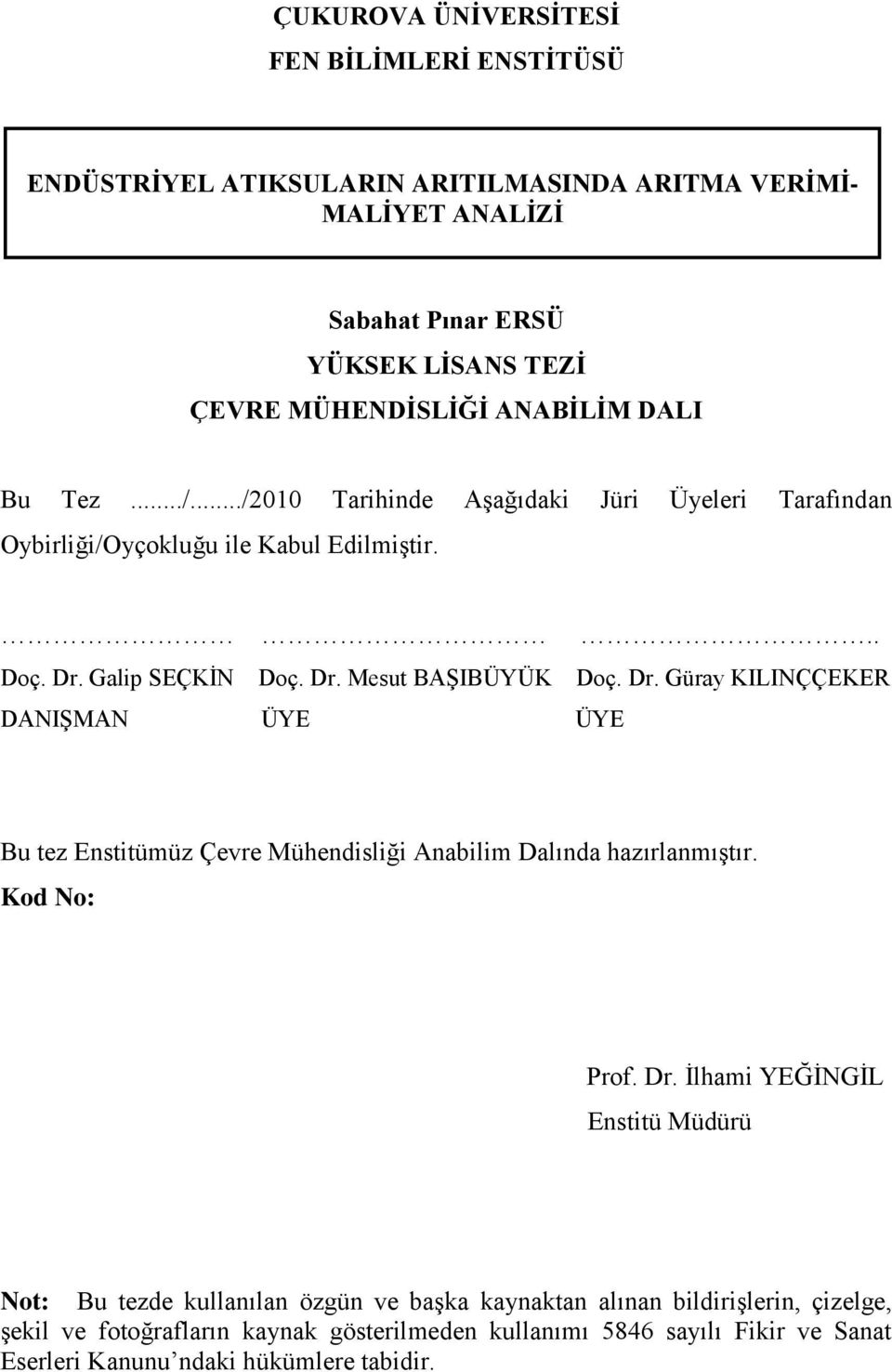 Galip SEÇKĠN Doç. Dr.