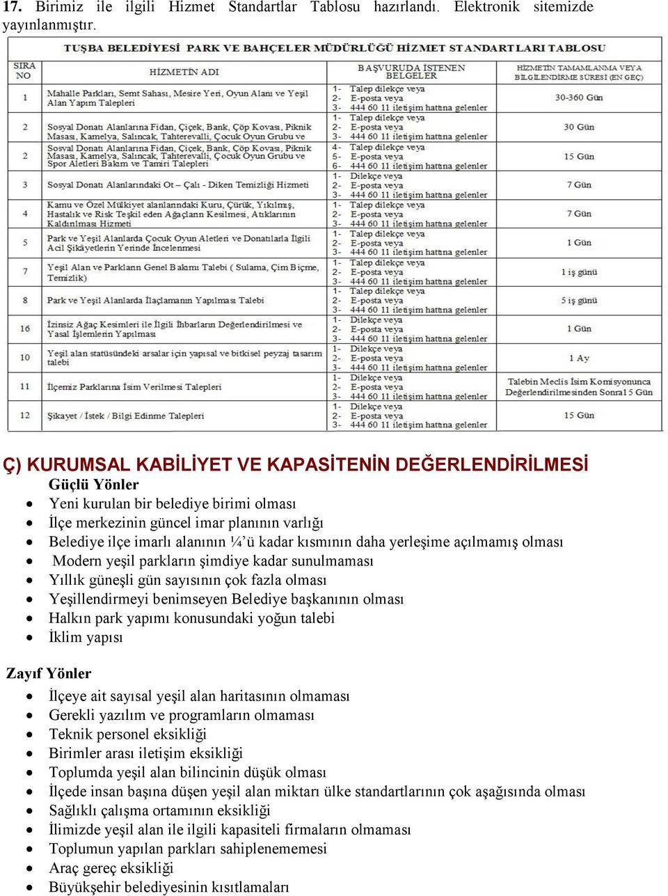 kısmının daha yerleşime açılmamış olması Modern yeşil parkların şimdiye kadar sunulmaması Yıllık güneşli gün sayısının çok fazla olması Yeşillendirmeyi benimseyen Belediye başkanının olması Halkın