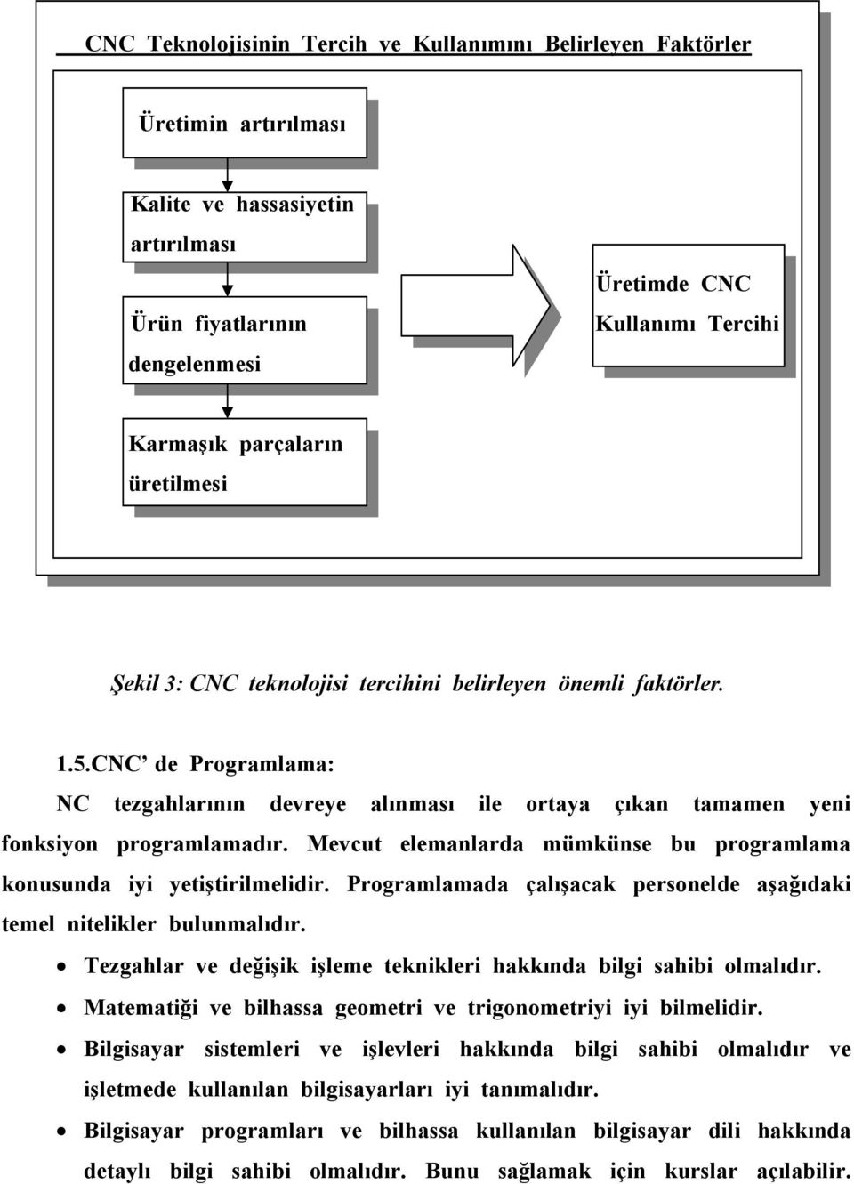 Mevcut elemanlarda mümkünse bu programlama konusunda iyi yetiştirilmelidir. Programlamada çalışacak personelde aşağıdaki temel nitelikler bulunmalıdır.