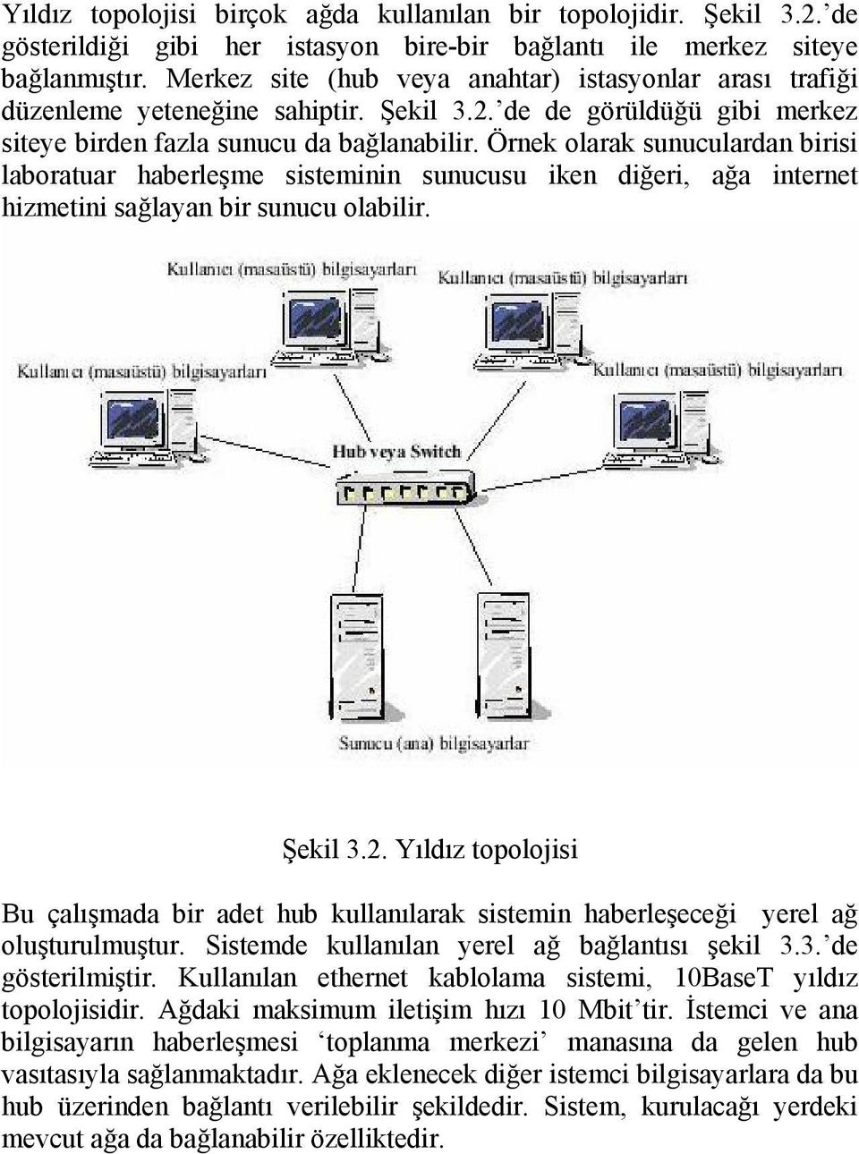 Örnek olarak sunuculardan birisi laboratuar haberleşme sisteminin sunucusu iken diğeri, ağa internet hizmetini sağlayan bir sunucu olabilir. Şekil 3.2.