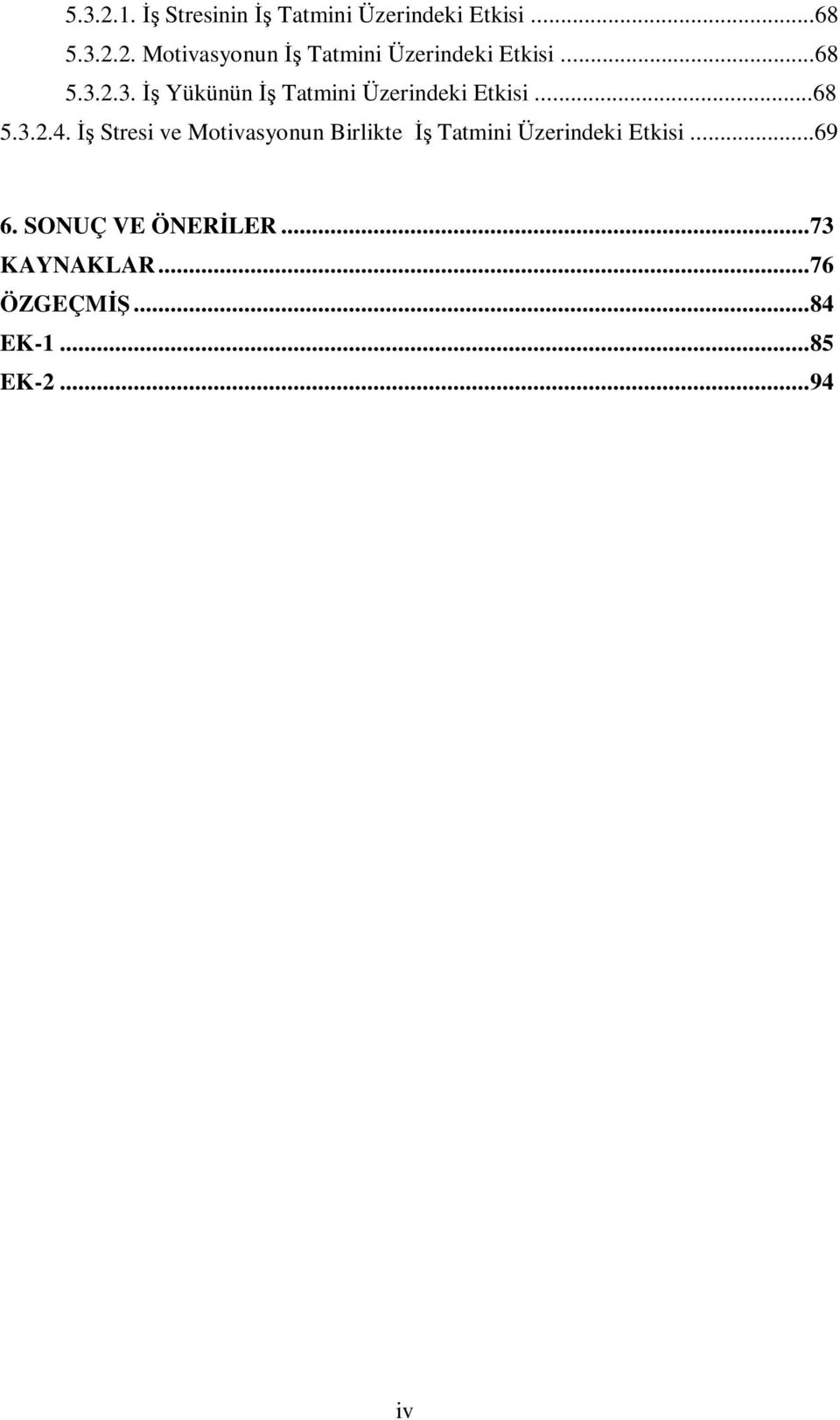 İş Stresi ve Motivasyonun Birlikte İş Tatmini Üzerindeki Etkisi...69 6.