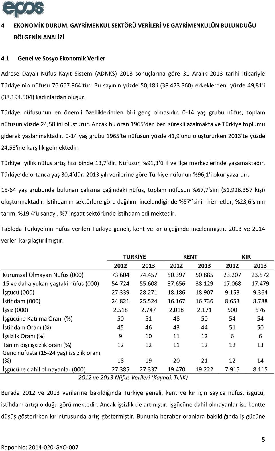 360) erkeklerden, yüzde 49,81'i (38.194.504) kadınlardan oluşur. Türkiye nüfusunun en önemli özelliklerinden biri genç olmasıdır. 0-14 yaş grubu nüfus, toplam nüfusun yüzde 24,58'ini oluşturur.