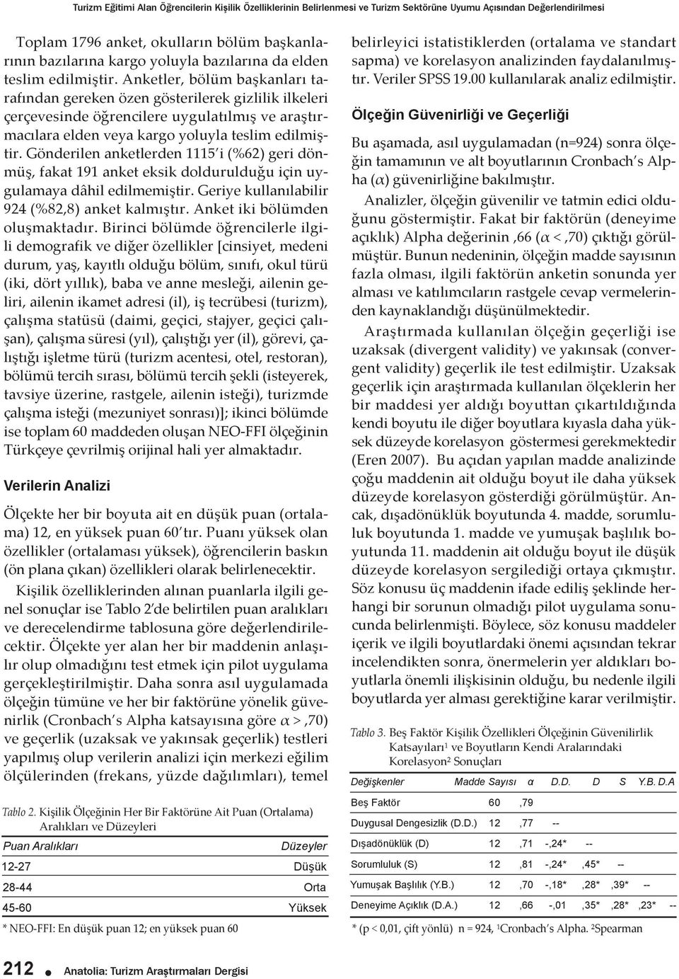 Anketler, bölüm başkanları tarafından gereken özen gösterilerek gizlilik ilkeleri çerçevesinde öğrencilere uygulatılmış ve araştırmacılara elden veya kargo yoluyla teslim edilmiştir.