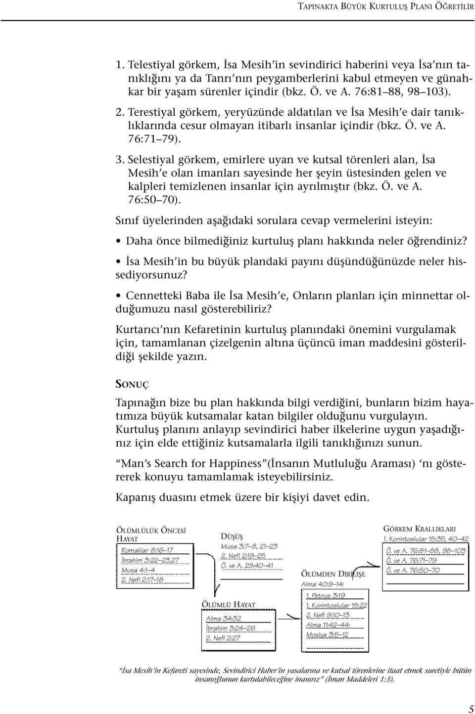 Terestiyal görkem, yeryüzünde aldat lan ve sa Mesih e dair tan kl klar nda cesur olmayan itibarl insanlar içindir (bkz. Ö. ve A. 76:71 79). 3.