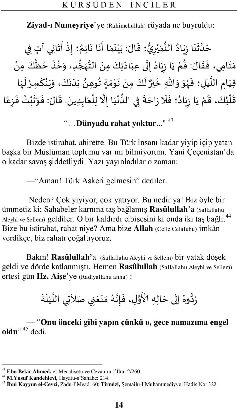 Bu Türk insanı kadar yiyip içip yatan baģka bir Müslüman toplumu var mı bilmiyorum. Yani Çeçenistan da o kadar savaģ Ģiddetliydi. Yazı yayınladılar o zaman: Aman! Türk Askeri gelmesin dediler. Neden?