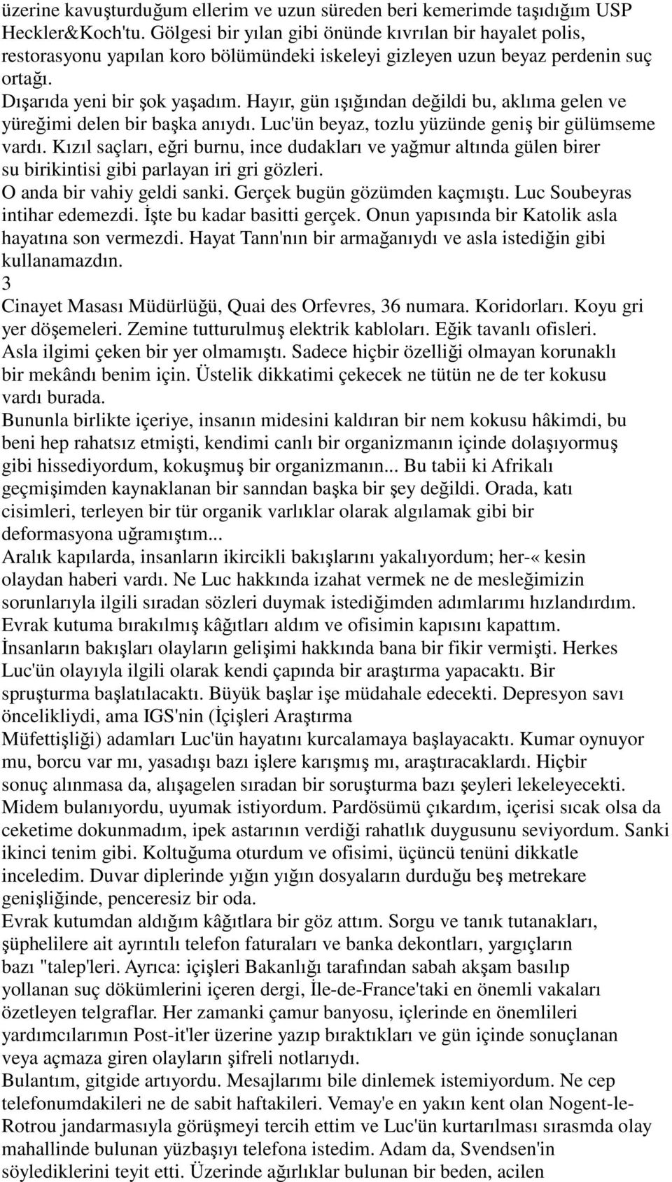 Hayır, gün ışığından değildi bu, aklıma gelen ve yüreğimi delen bir başka anıydı. Luc'ün beyaz, tozlu yüzünde geniş bir gülümseme vardı.