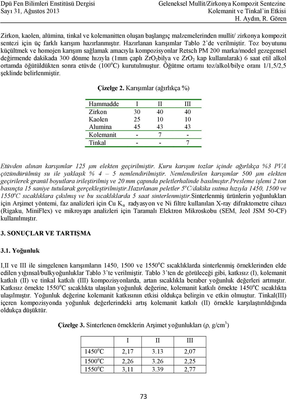 6 saat etil alkol ortamda öğütüldükten sonra etüvde (100 o C) kurutulmuştur. Öğütme ortamı toz/alkol/bilye oranı 1/1,5/2,5 şeklinde belirlenmiştir. Çizelge 2.