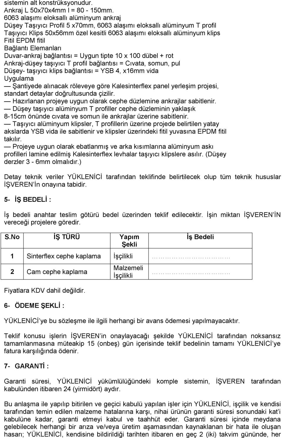 fitil Bağlantı Elemanları Duvar-ankraj bağlantısı = Uygun tipte 10 x 100 dübel + rot Ankraj-düĢey taģıyıcı T profil bağlantısı = Cıvata, somun, pul DüĢey- taģıyıcı klips bağlantısı = YSB 4, x16mm