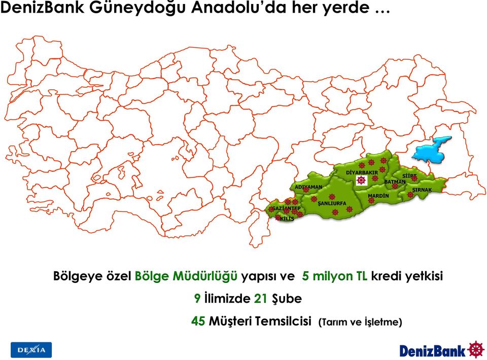 Bölgeye özel Bölge Müdürlüğü yapısı ve 5 milyon TL kredi