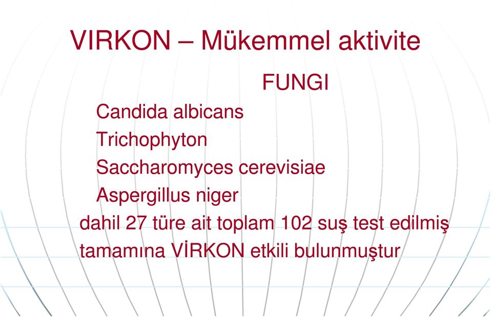 Aspergillus niger dahil 27 türe ait toplam