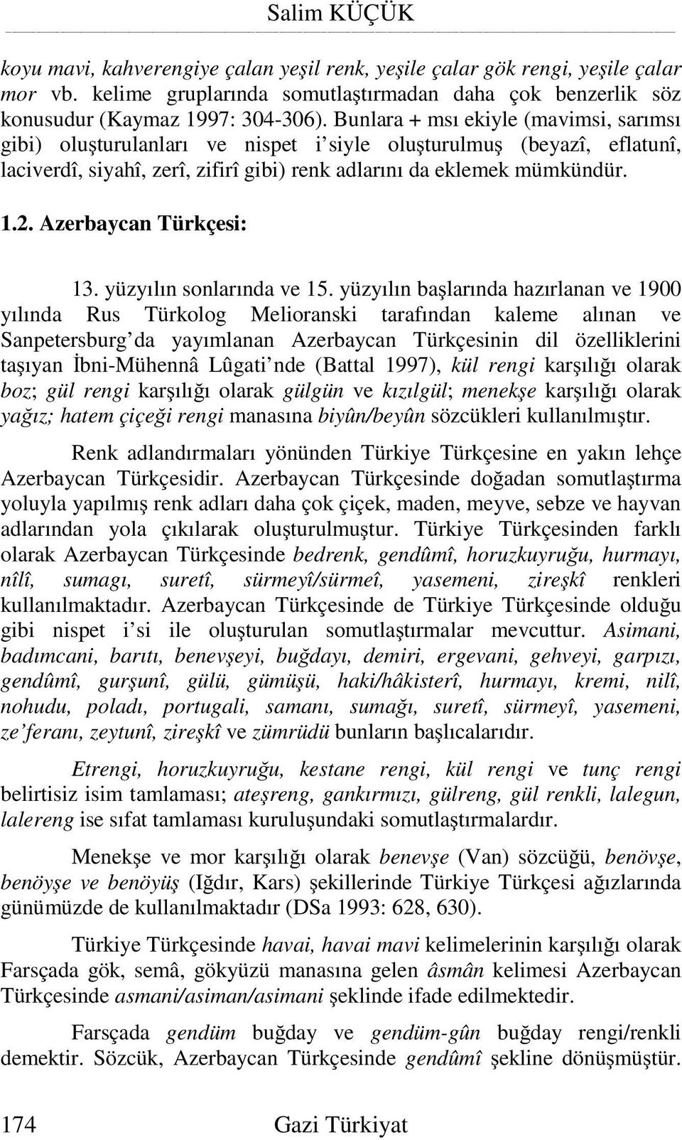 Azerbaycan Türkçesi: 13. yüzyılın sonlarında ve 15.