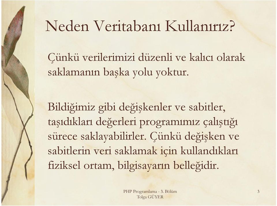 Bildiğimiz gibi değişkenler ve sabitler, taşıdıkları değerleri programımız