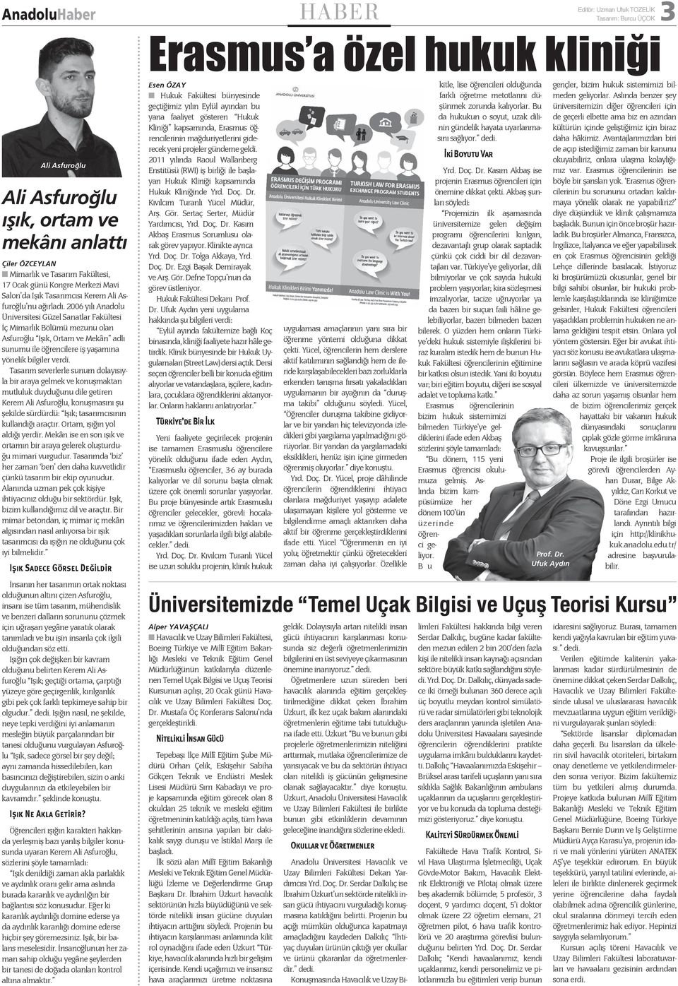 2006 yılı Üniversitesi Güzel Sanatlar Fakültesi İç Mimarlık Bölümü mezunu olan Asfuroğlu Işık, Ortam ve Mekân adlı sunumu ile öğrencilere iş yaşamına yönelik bilgiler verdi.