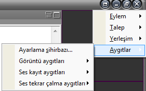 Yerleşim: Bu menüde konferans yerleşimini varsayılan olarak ayarlayabilir,kendi yerleşiminizi değiştirebilirsiniz.