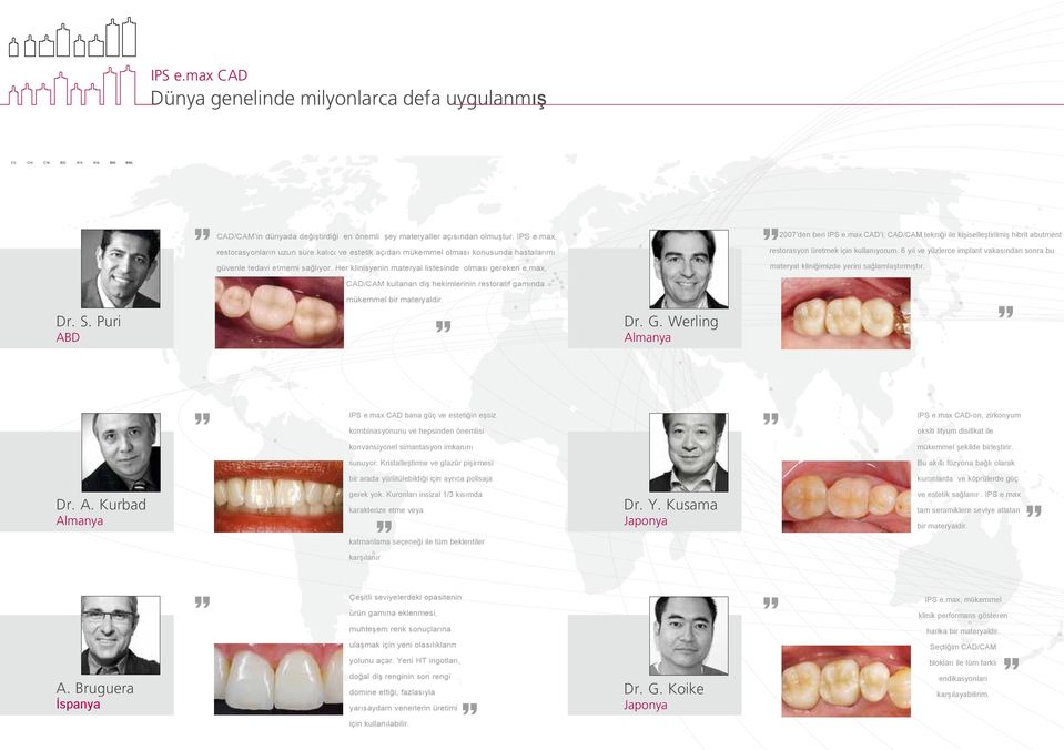 max, CAD/CAM kullanan diş hekimlerinin restoratif gamında ku m 2007 den beri IPS e.max CAD i, CAD/CAM tekniği ile kişiselleştirilmiş hibrit abutment restorasyon üretmek için kullanıyorum.