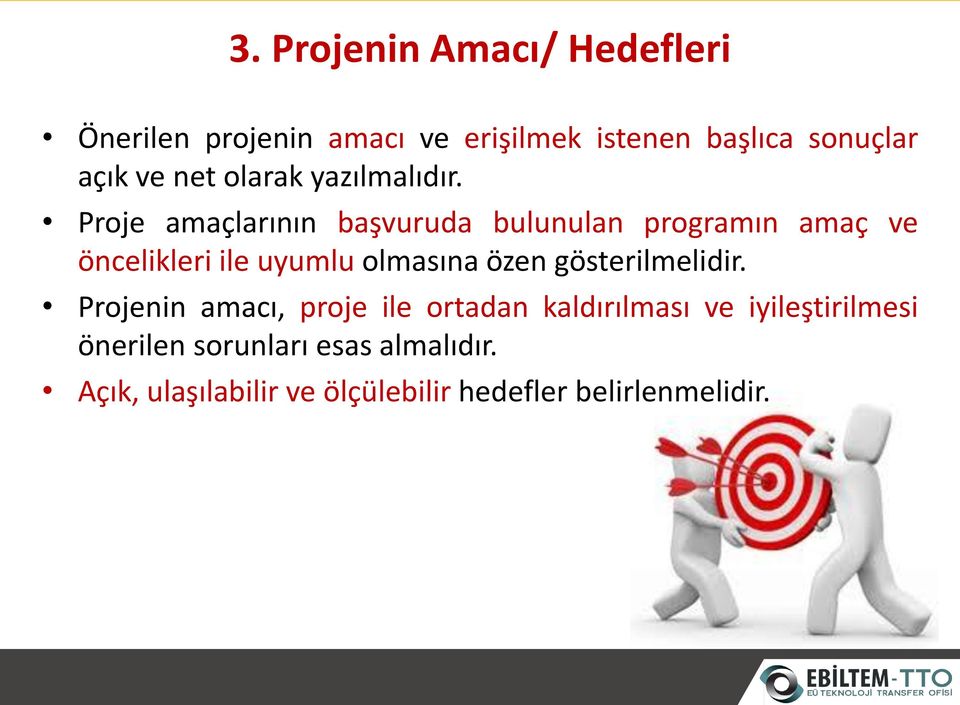 Proje amaçlarının başvuruda bulunulan programın amaç ve öncelikleri ile uyumlu olmasına özen