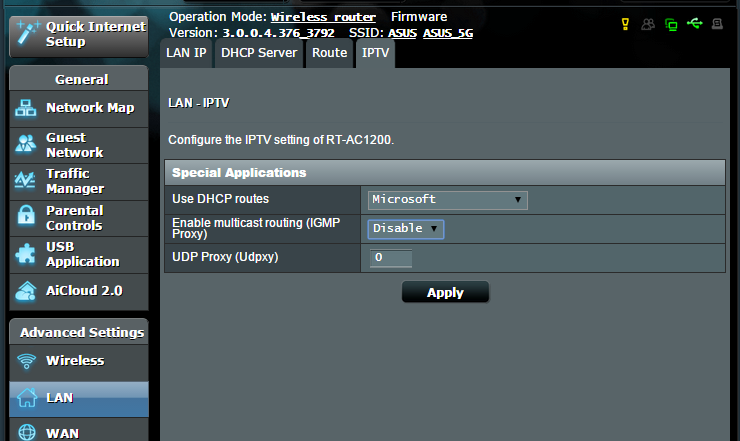 4.2.4 IPTV Kablosuz yönlendirici, ISP veya LAN üzerinden IPTV hizmetleri bağlantısını desteklemektedir.