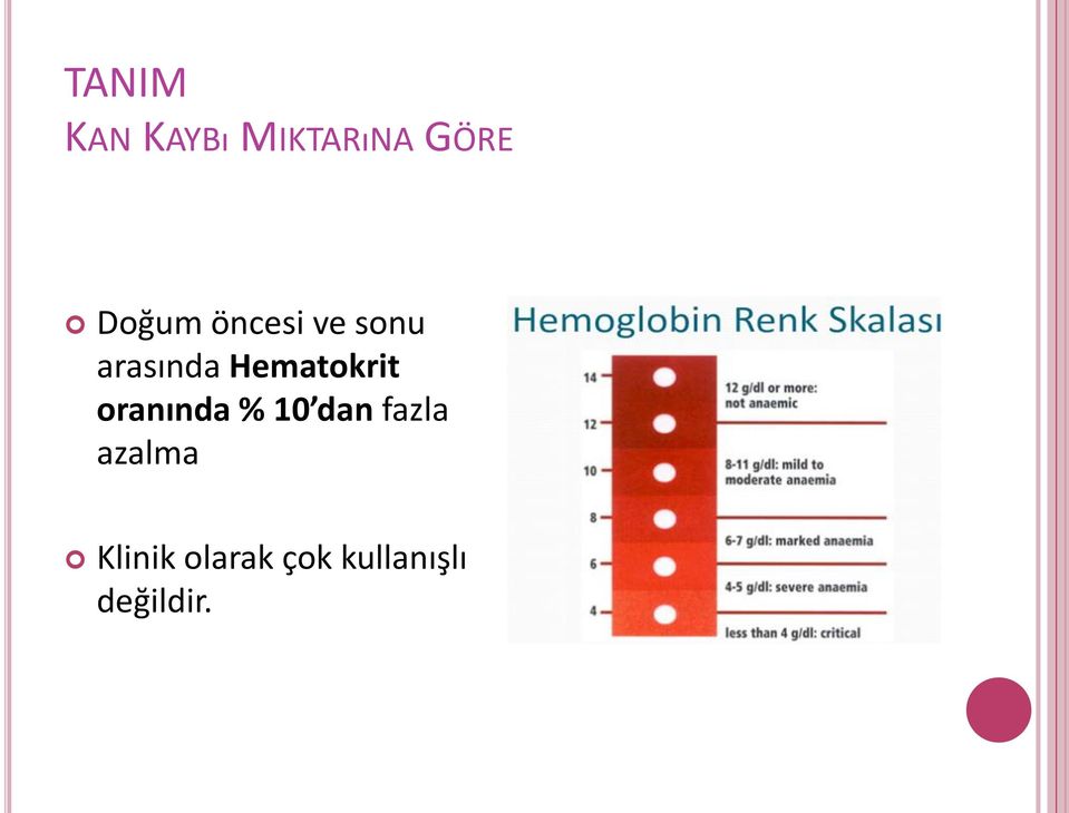 Hematokrit oranında % 10 dan fazla