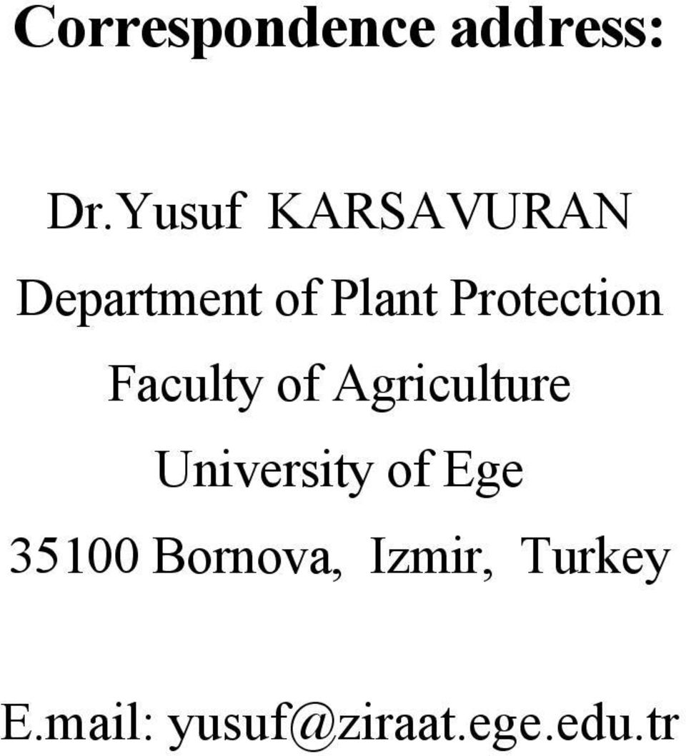Protection Faculty of Agriculture