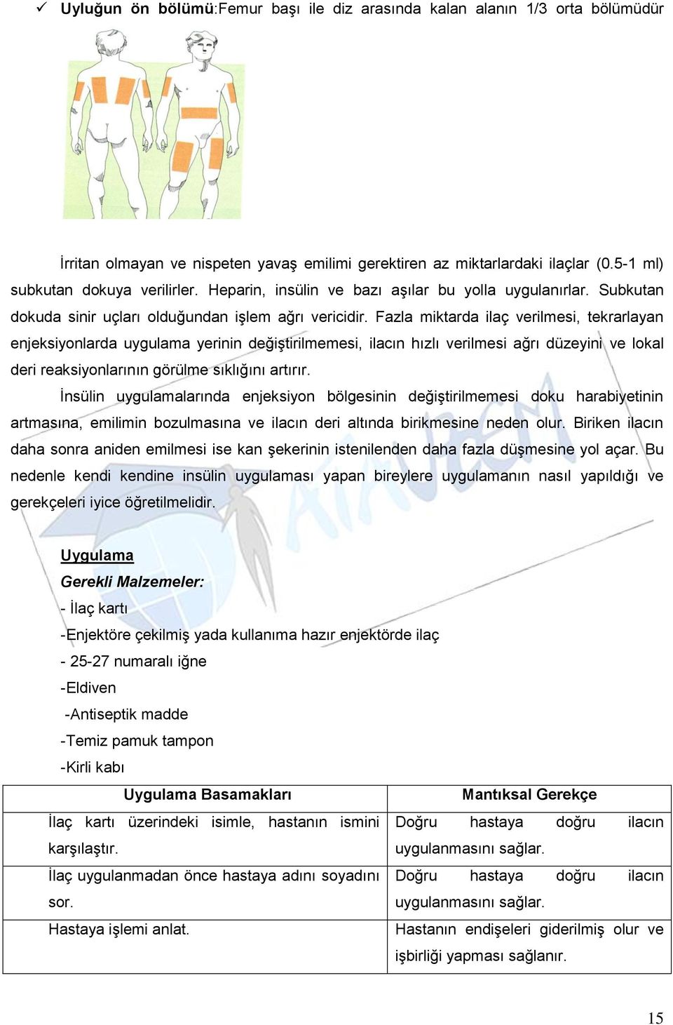 Fazla miktarda ilaç verilmesi, tekrarlayan enjeksiyonlarda uygulama yerinin değiştirilmemesi, ilacın hızlı verilmesi ağrı düzeyini ve lokal deri reaksiyonlarının görülme sıklığını artırır.