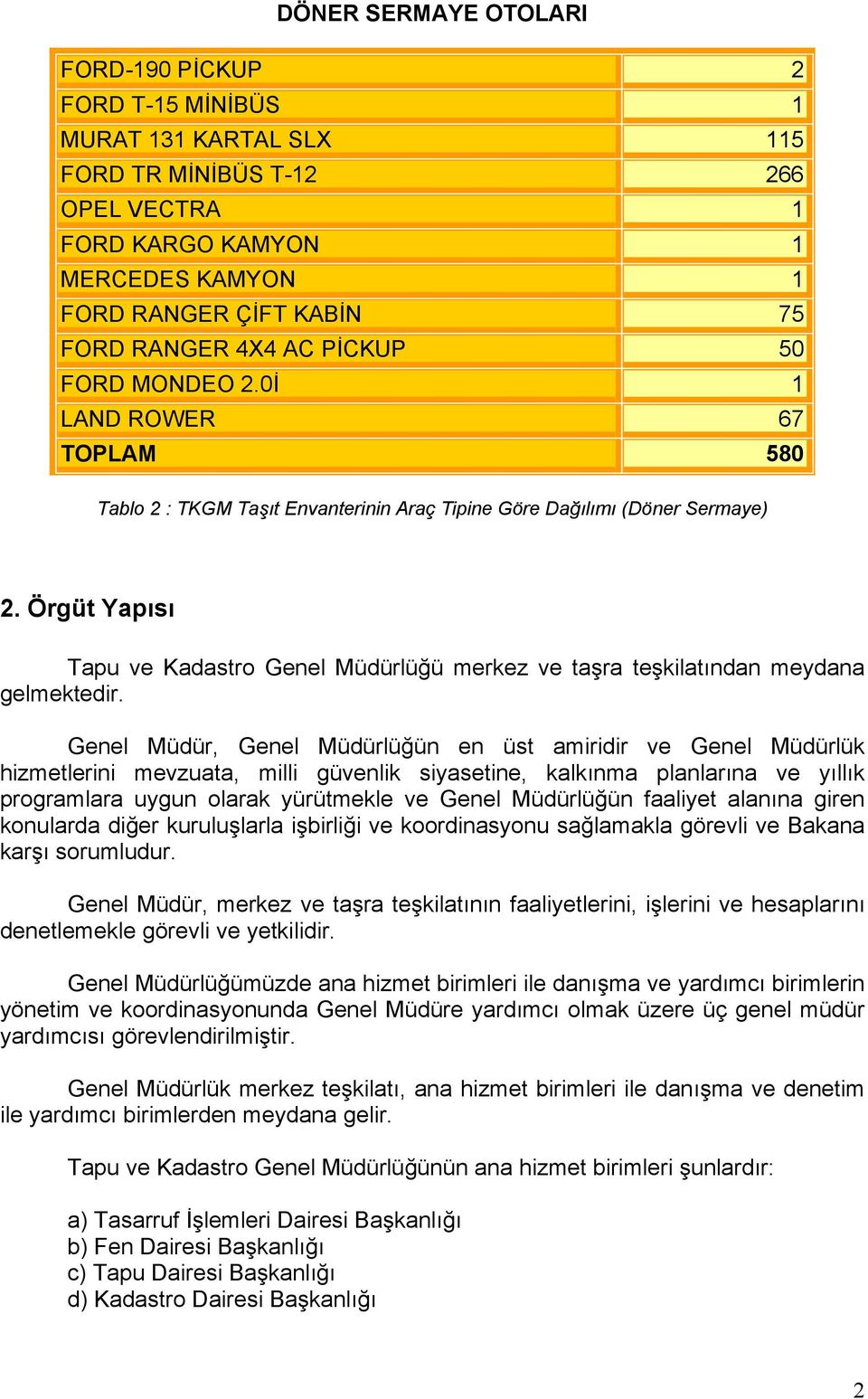 Örgüt Yapısı Tapu ve Kadastro Genel Müdürlüğü merkez ve taşra teşkilatından meydana gelmektedir.