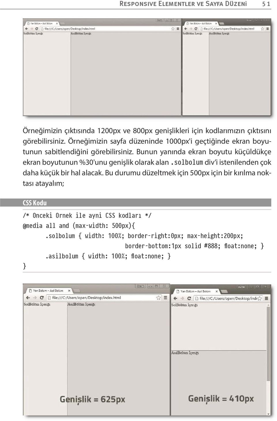 Bunun yanında ekran boyutu küçüldükçe ekran boyutunun %30'unu genişlik olarak alan.solbolum div i istenilenden çok daha küçük bir hal alacak.