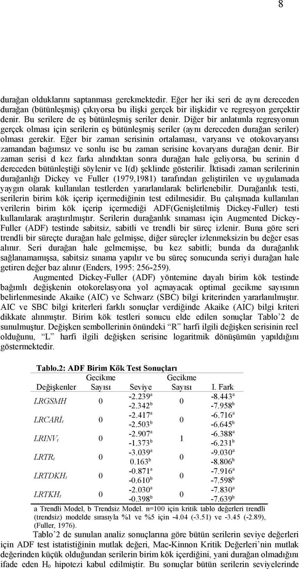 Eğer bir zaman serisinin ortalaması, varyansı ve otokovaryansı zamandan bağımsız ve sonlu ise bu zaman serisine kovaryans durağan denir.