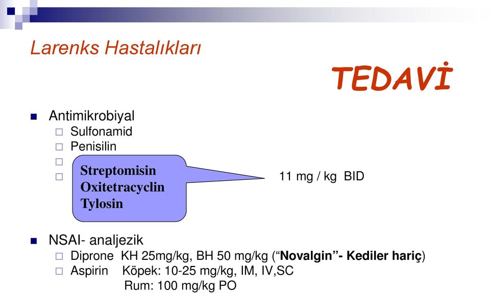 NSAI- analjezik Diprone KH 25mg/kg, BH 50 mg/kg ( Novalgin -