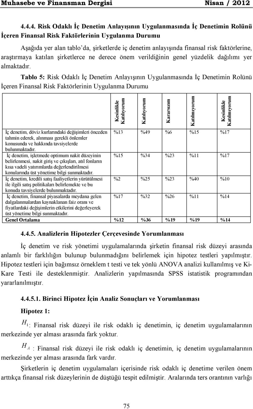 risk faktörlerine, araştırmaya katılan şirketlerce ne derece önem verildiğinin genel yüzdelik dağılımı yer almaktadır.