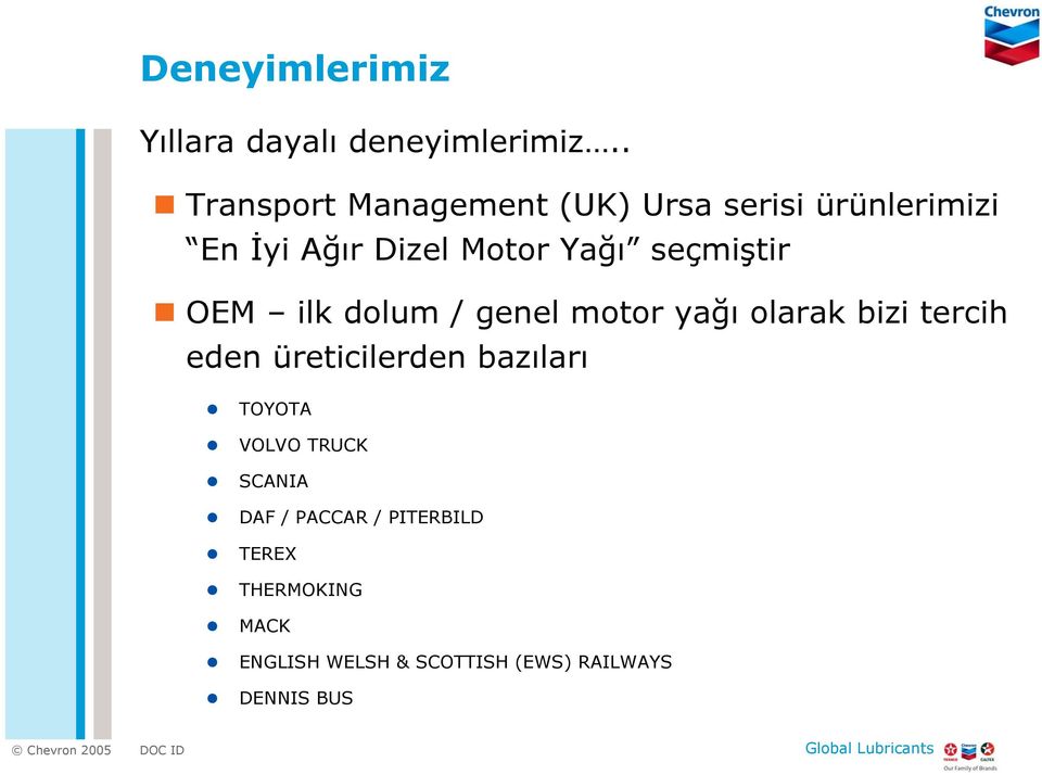 seçmiştir OEM ilk dolum / genel motor yağı olarak bizi tercih eden üreticilerden