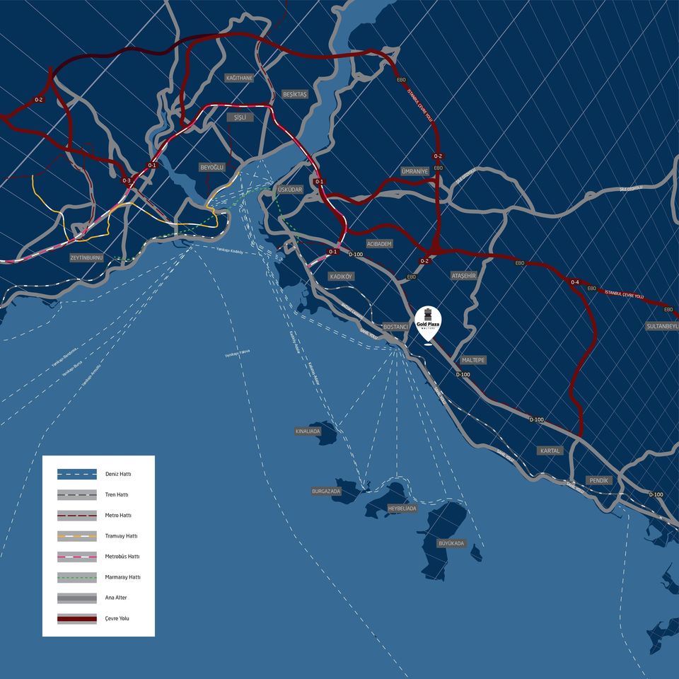 Yenikapı-Armutlu Yenikapı-Yalova MALTEPE D-100 D-100 KINALIADA KARTAL Deniz Hattı Tren