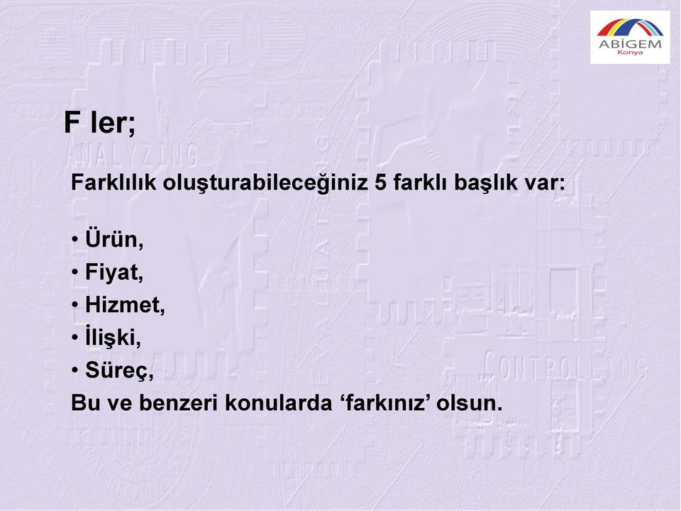 başlık var: Ürün, Fiyat, Hizmet,