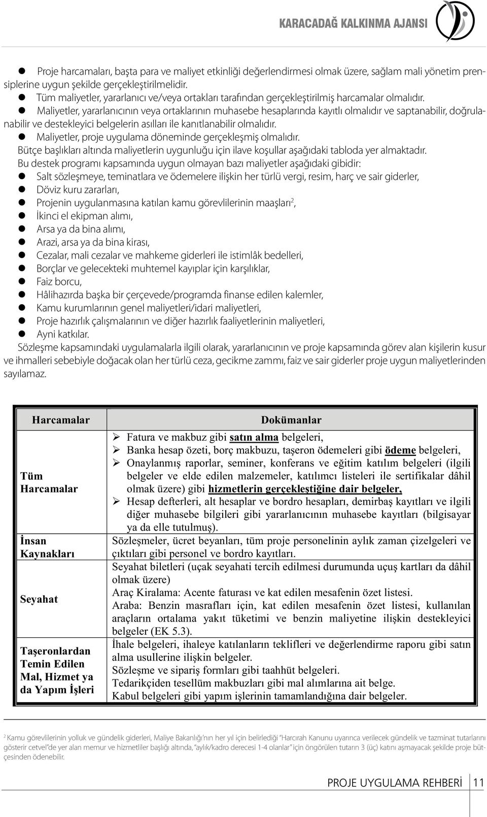 Maliyetler, yararlanıcının veya ortaklarının muhasebe hesaplarında kayıtlı olmalıdır ve saptanabilir, doğrulanabilir ve destekleyici belgelerin asılları ile kanıtlanabilir olmalıdır.