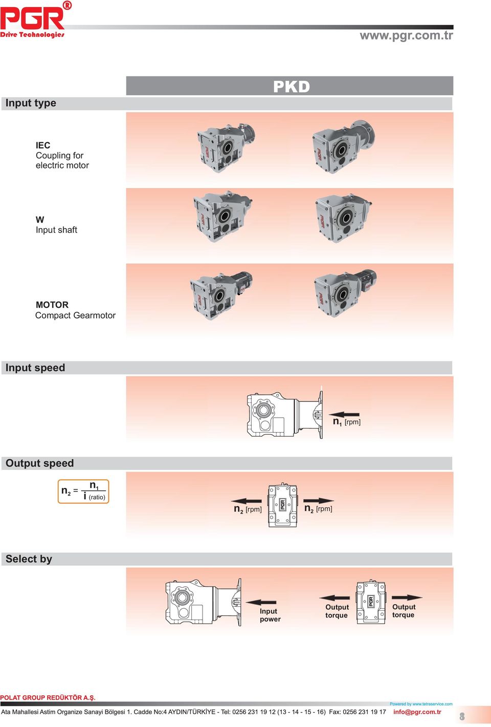 [rpm] 1 Output speed n = n 1 i (ratio) n [rpm] n