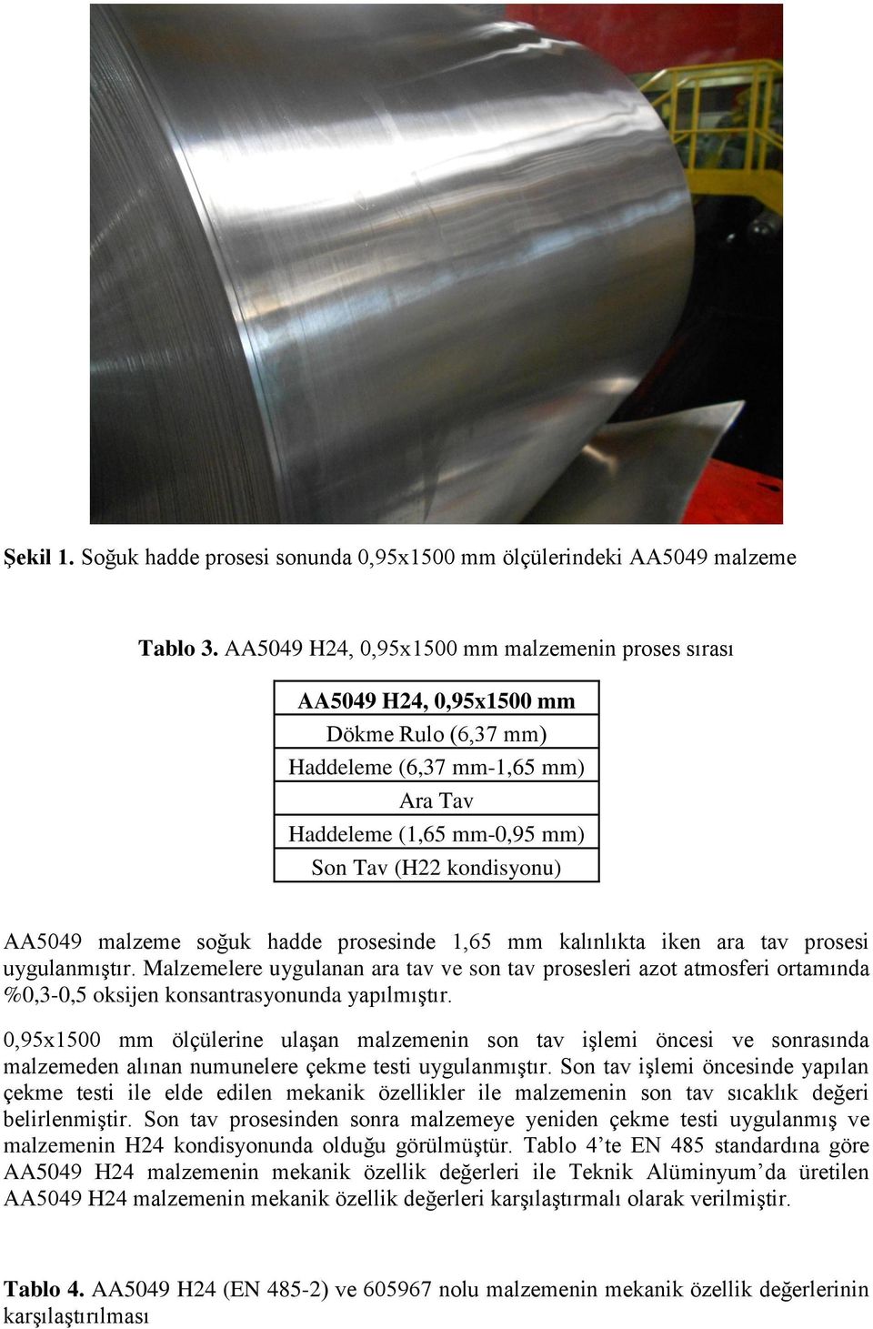 soğuk hadde prosesinde 1,65 mm kalınlıkta iken ara tav prosesi uygulanmıştır.