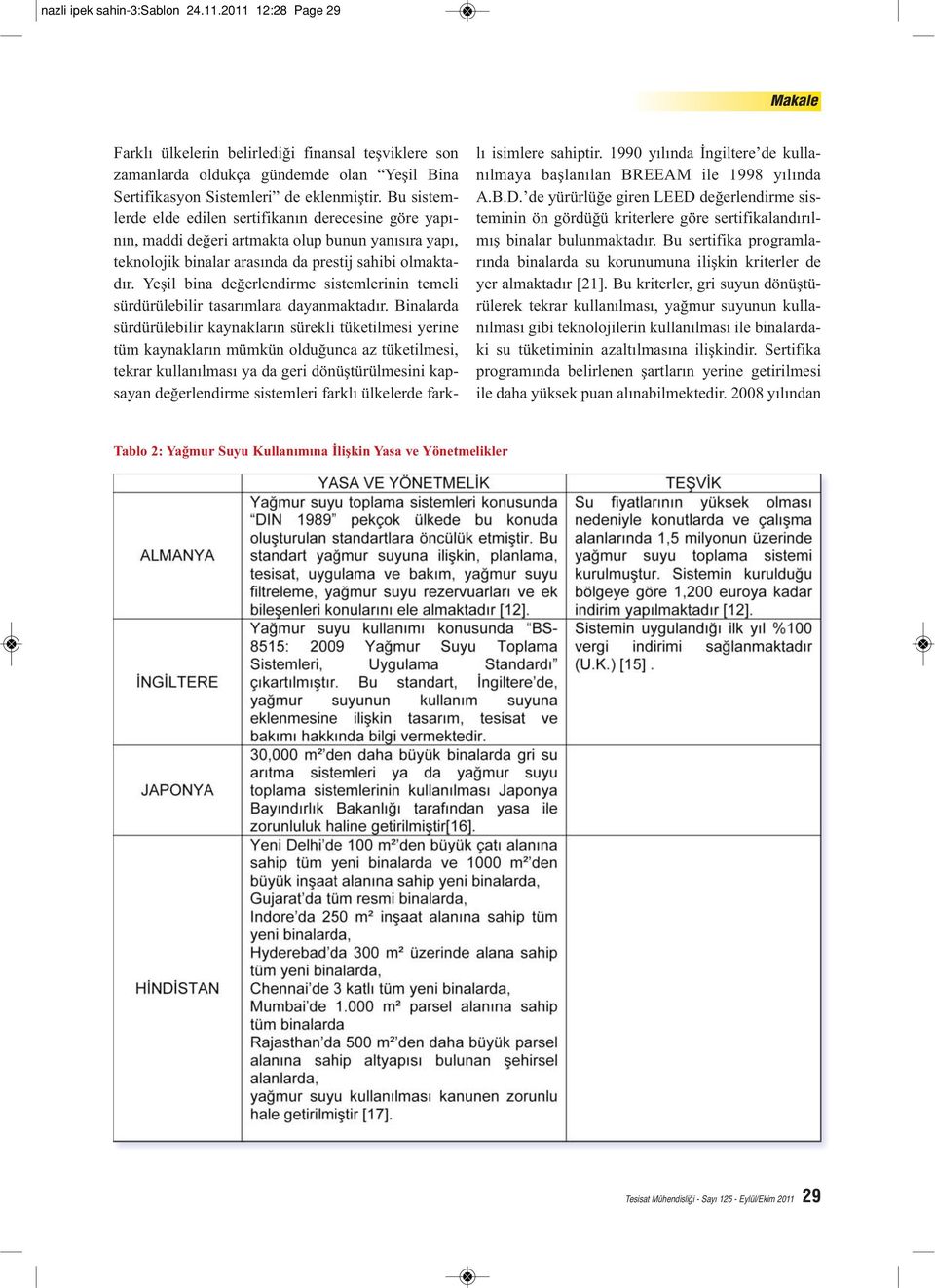 Yeşil bina değerlendirme sistemlerinin temeli sürdürülebilir tasarımlara dayanmaktadır.