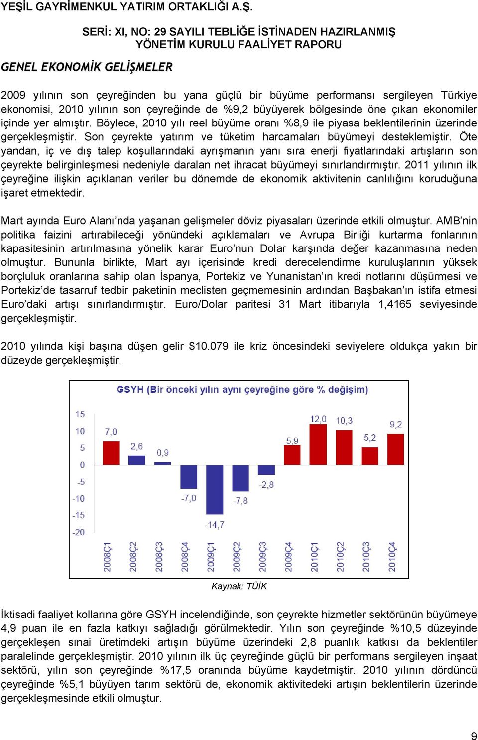 Öte yandan, iç ve dış talep koşullarındaki ayrışmanın yanı sıra enerji fiyatlarındaki artışların son çeyrekte belirginleşmesi nedeniyle daralan net ihracat büyümeyi sınırlandırmıştır.