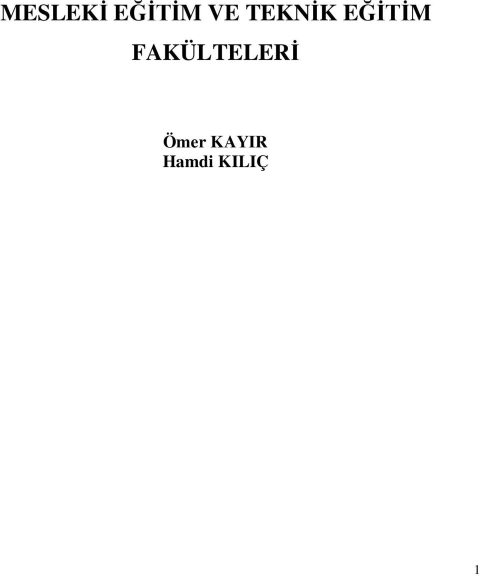 FAKÜLTELERİ Ömer