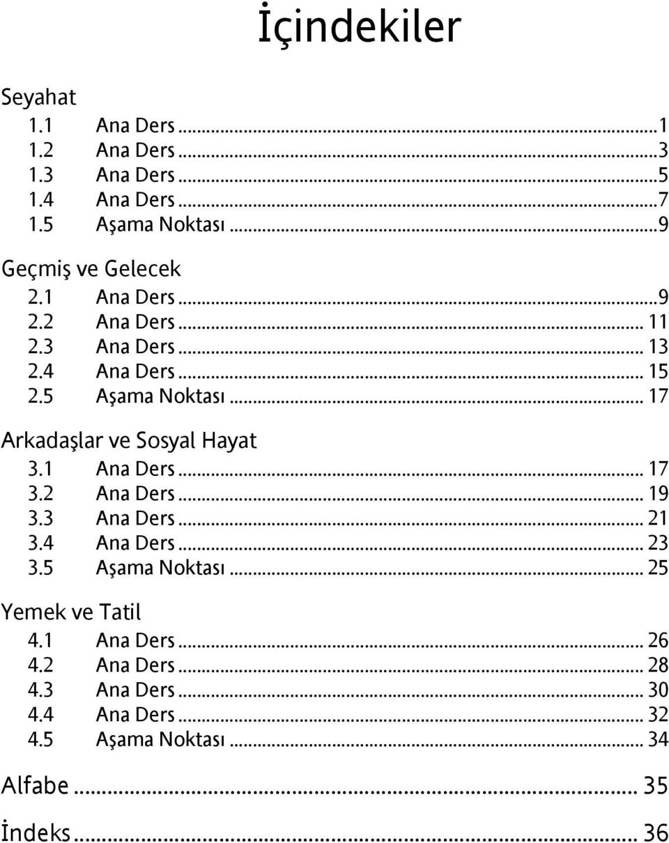 .. 17 Arkadaşlar ve Sosyal Hayat 3.1 Ana Ders... 17 3.2 Ana Ders... 19 3.3 Ana Ders... 21 3.4 Ana Ders... 23 3.