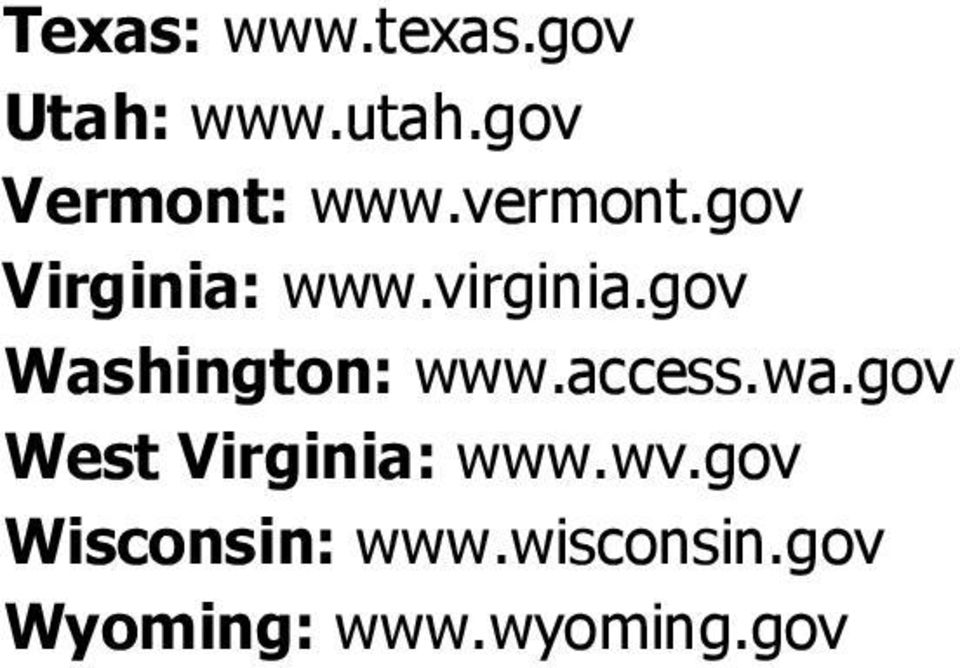 virginia.gov Washington: www.access.wa.