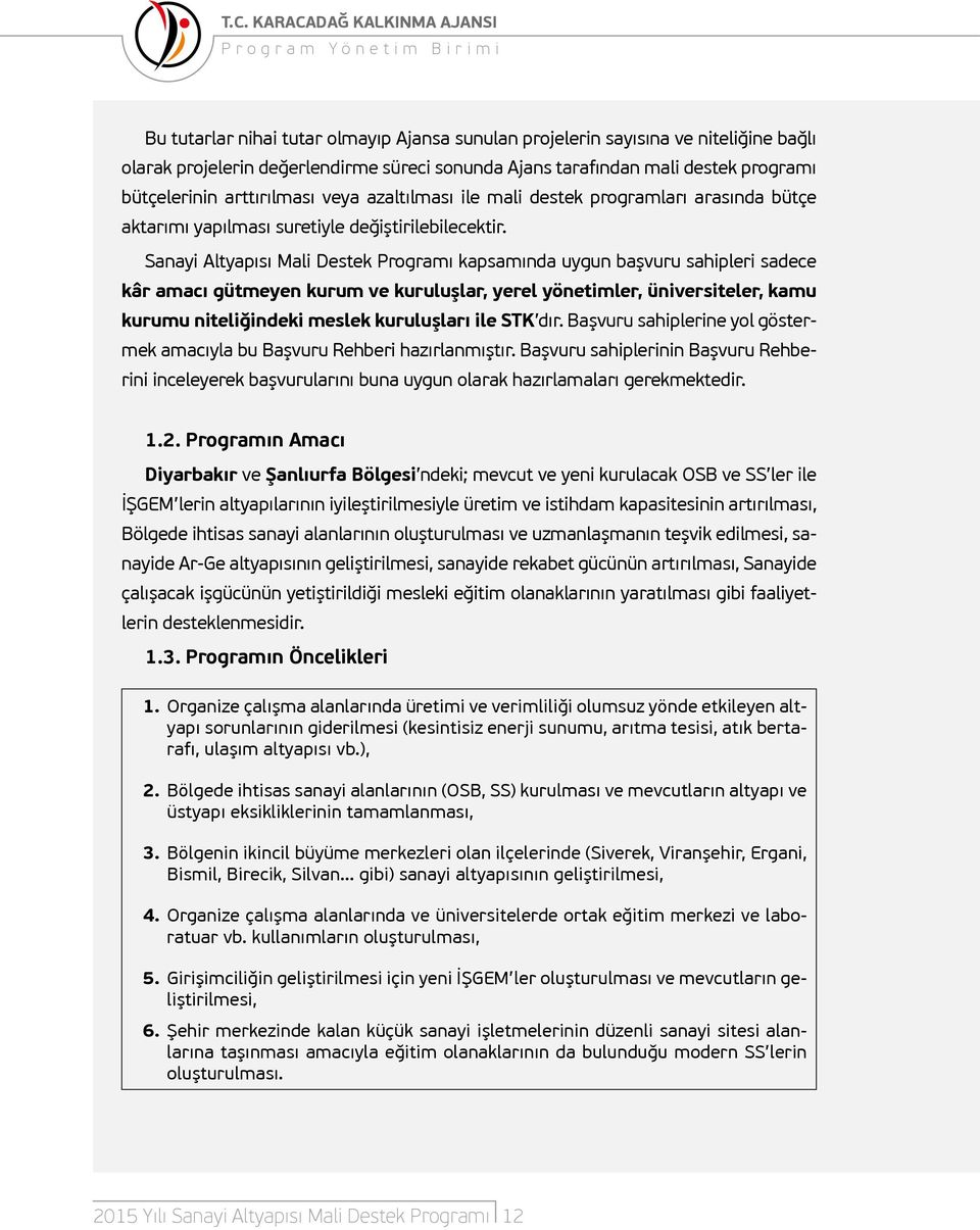 Sanayi Altyapısı Mali Destek Programı kapsamında uygun başvuru sahipleri sadece kâr amacı gütmeyen kurum ve kuruluşlar, yerel yönetimler, üniversiteler, kamu kurumu niteliğindeki meslek kuruluşları