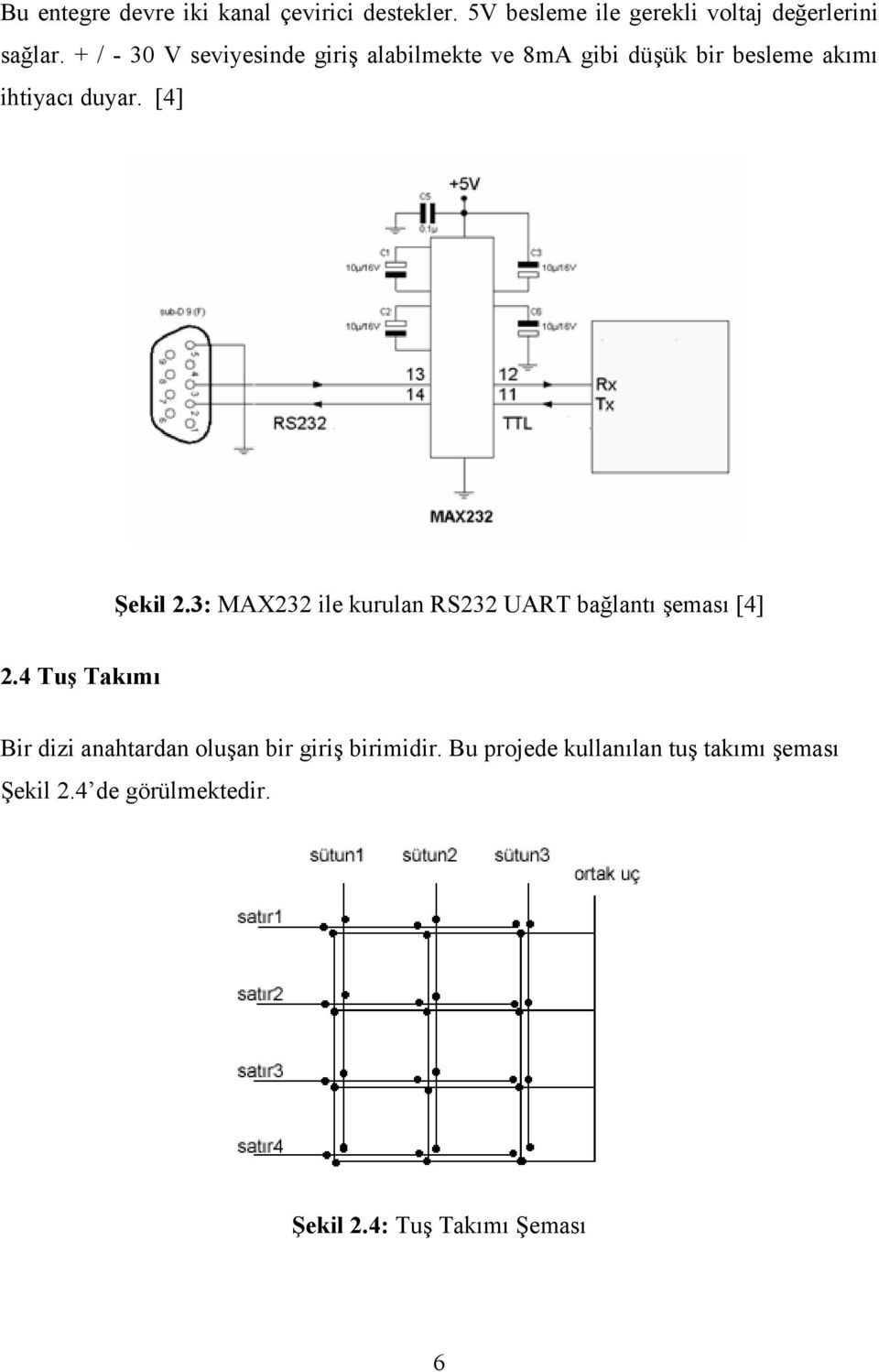 [4] Şekil 2.3: MAX232 ile kurulan RS232 UART bağlantı şeması [4] 2.